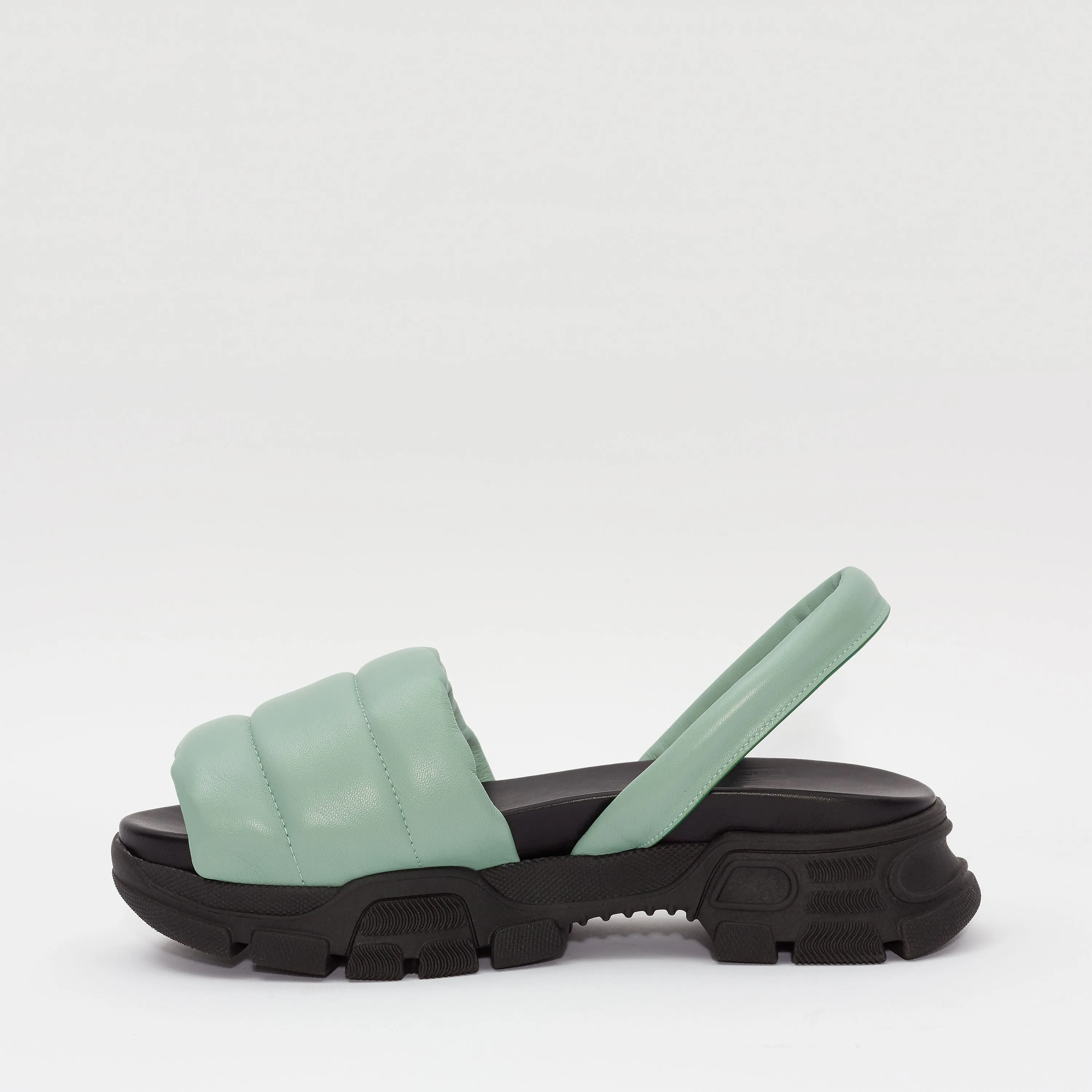 GOYA Mint Green Quilted Sporty Sandal