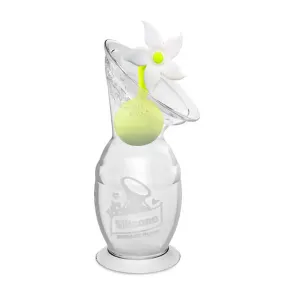 Haakaa Silicone Breast Pump & Flower Stopper (White)