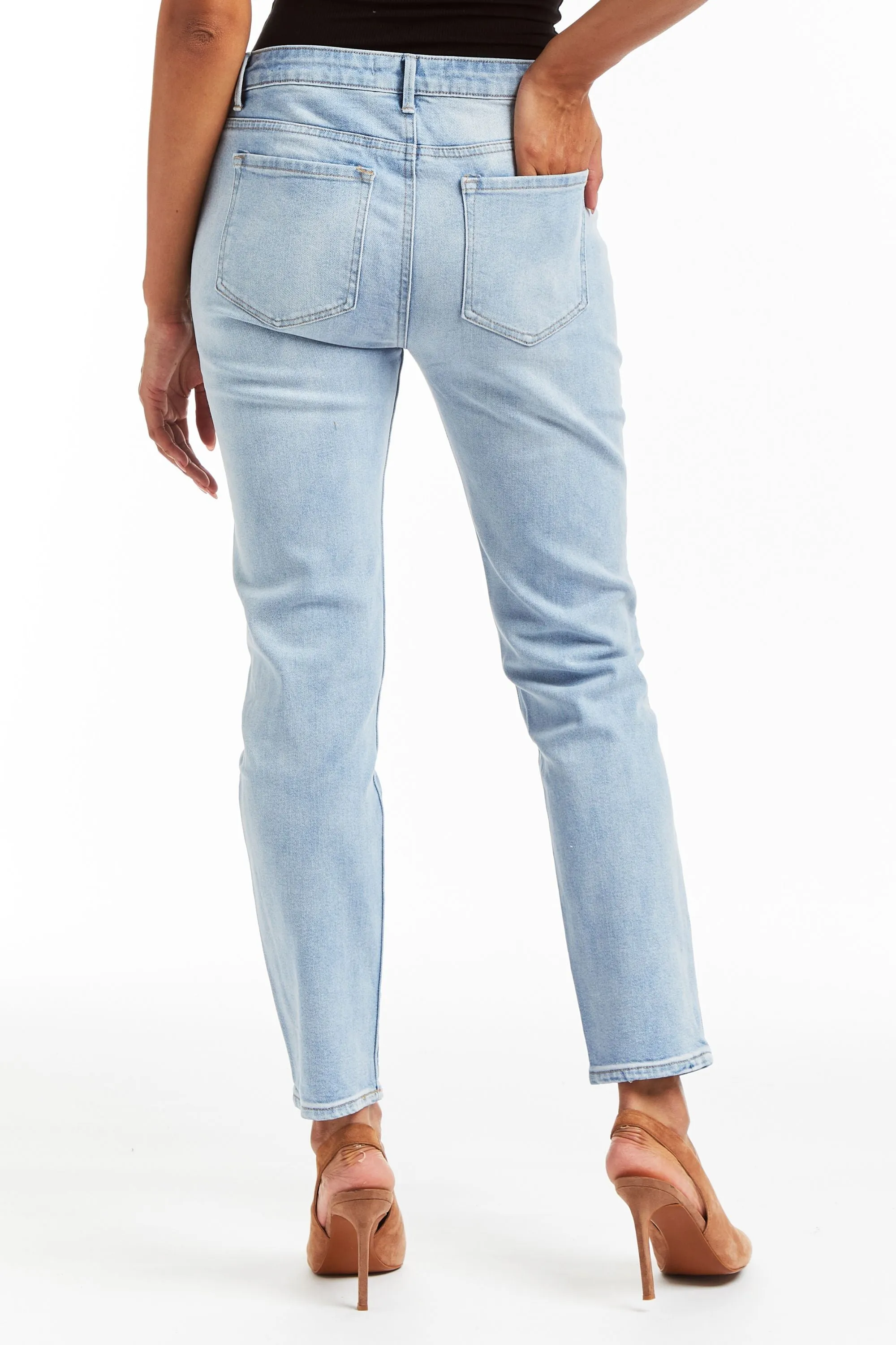 High Rise Slim Straight Jean In Indigo