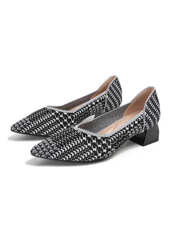 Houndstooth Pointed-Toe Shoes Pumps