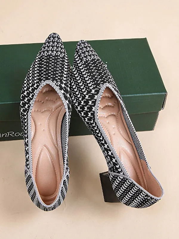 Houndstooth Pointed-Toe Shoes Pumps