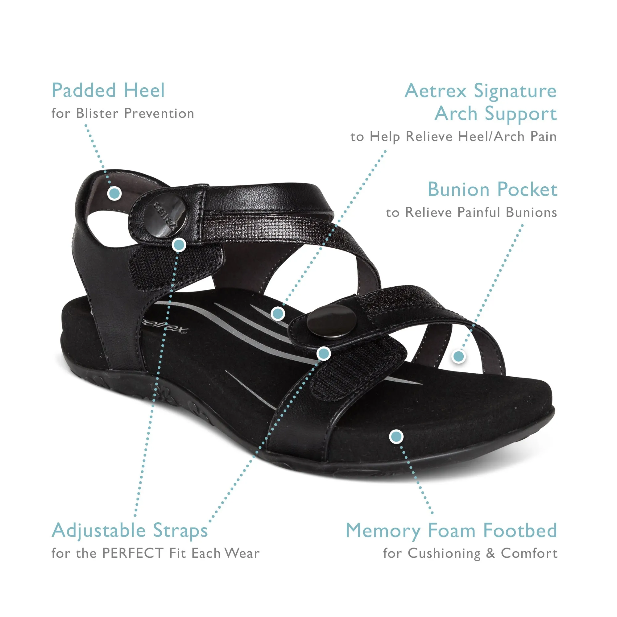 Jess Adjustable Quarter Strap Sandal