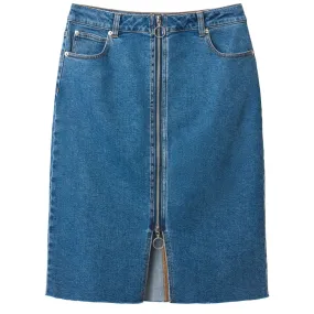 Joe Browns 12 Blue Front Zip Denim Skirt