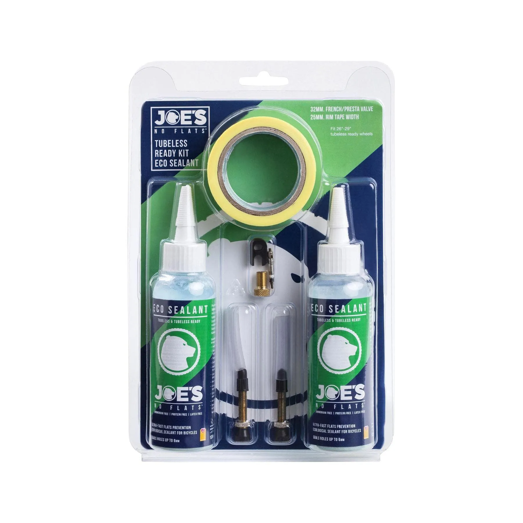 Joe'S No Flats Tubeless Ready Kit (Eco Sealant):  32Mm / 25Mm