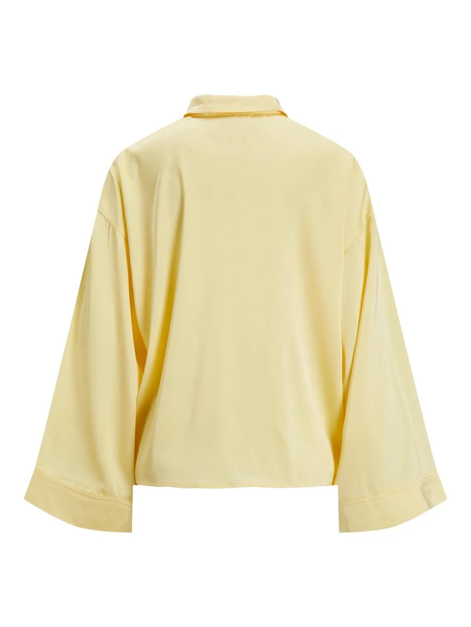 Jxpari Ls Oversized Shine Shirt Ln - Licht Geel