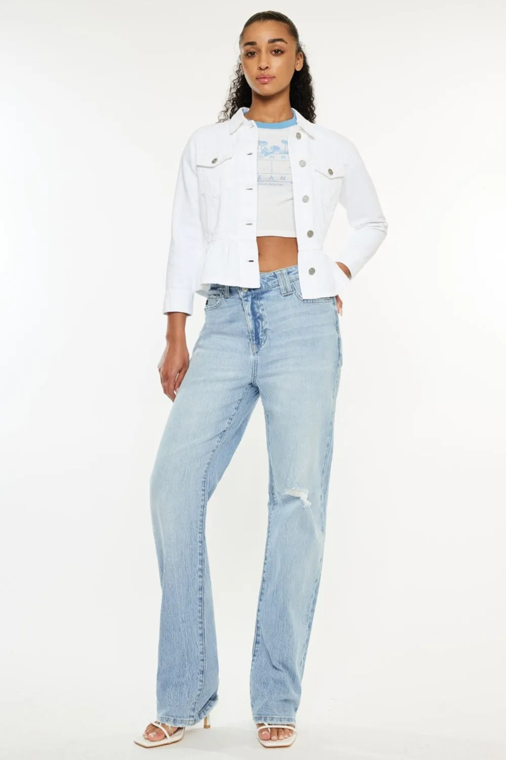 Kancan Faye Distressed High Waist Straight Jeans