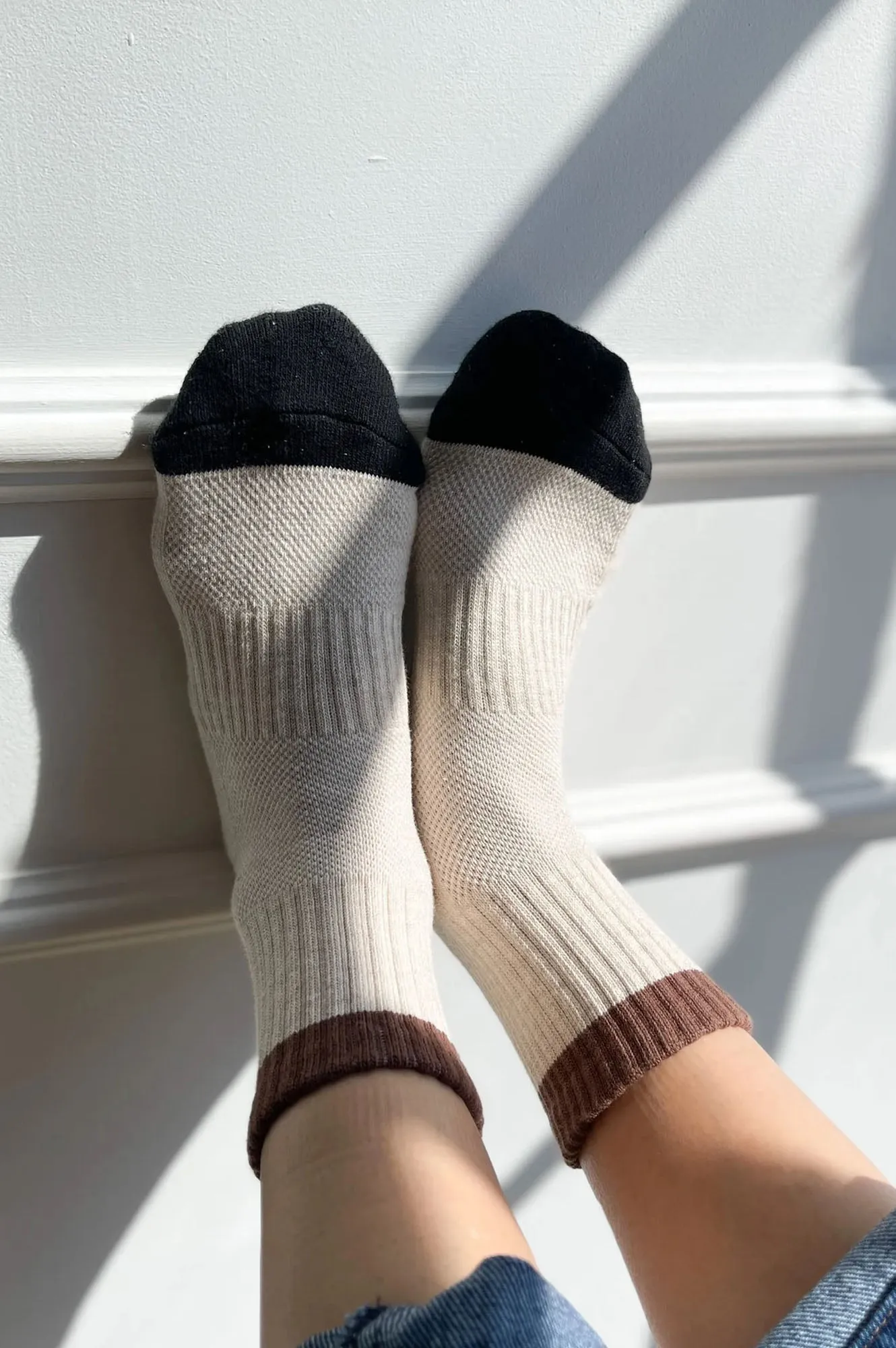 Le Bon Shoppe Girlfriend Colour Block Black Coffee Socks