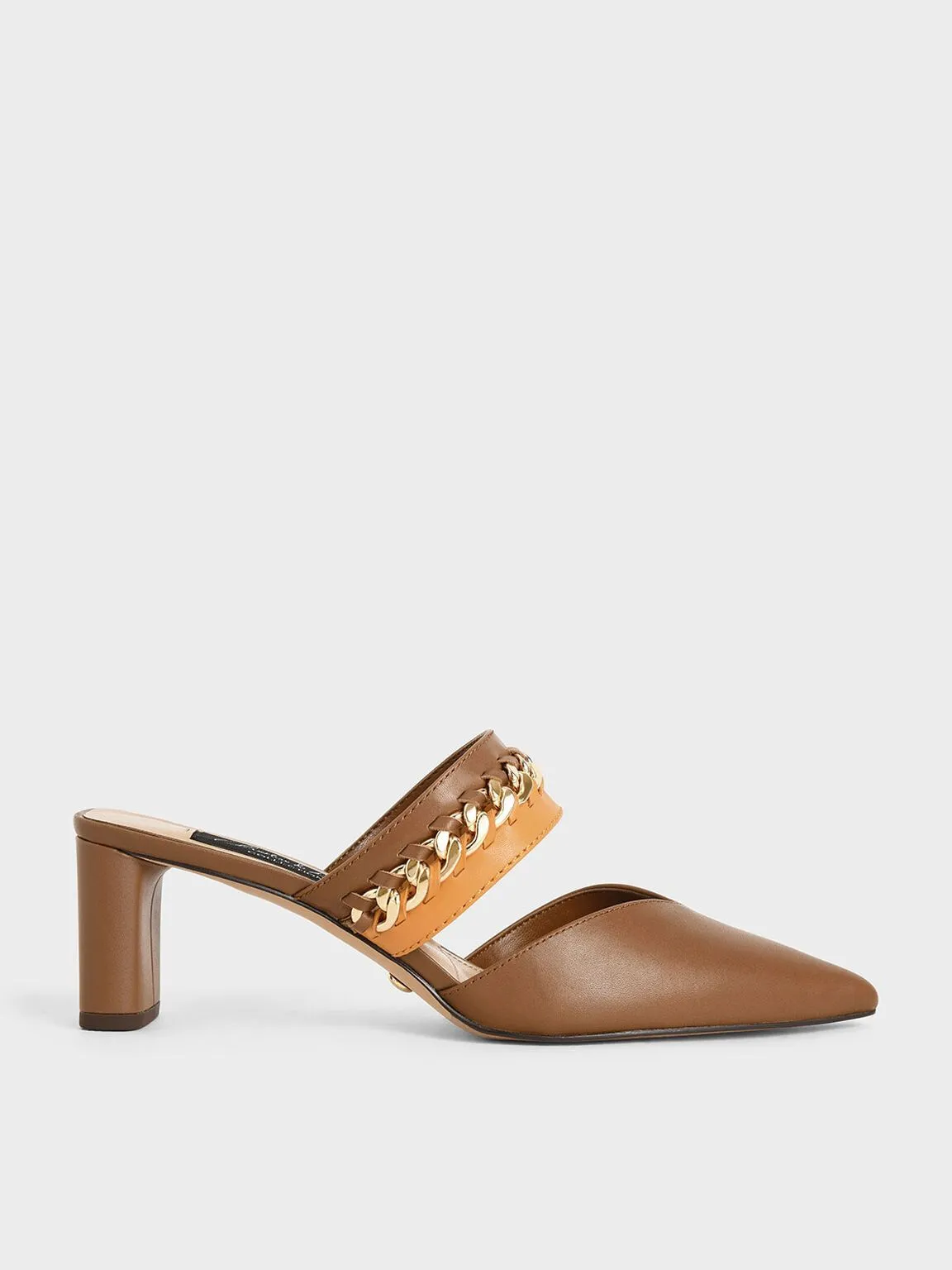 Leather Chain-Link Mules