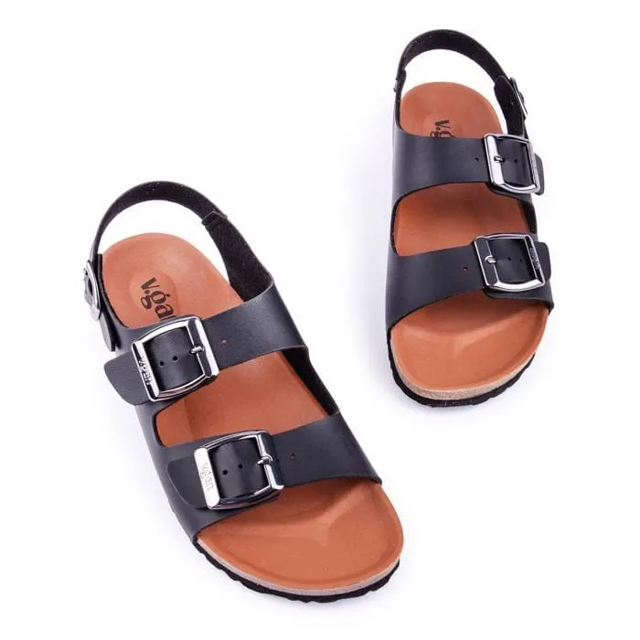 Lima Men's Vegan Footbed Sandals | Black