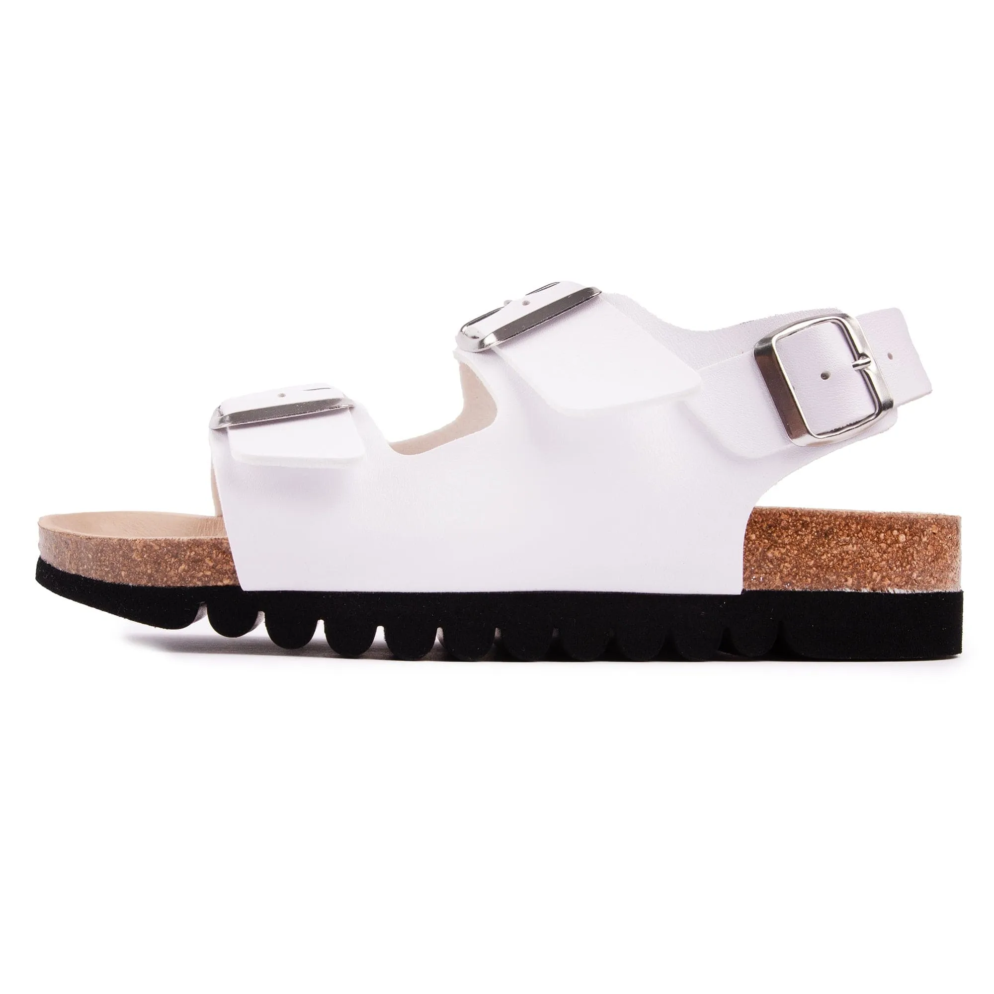 Lima Women's Vegan Footbed Sandals | White