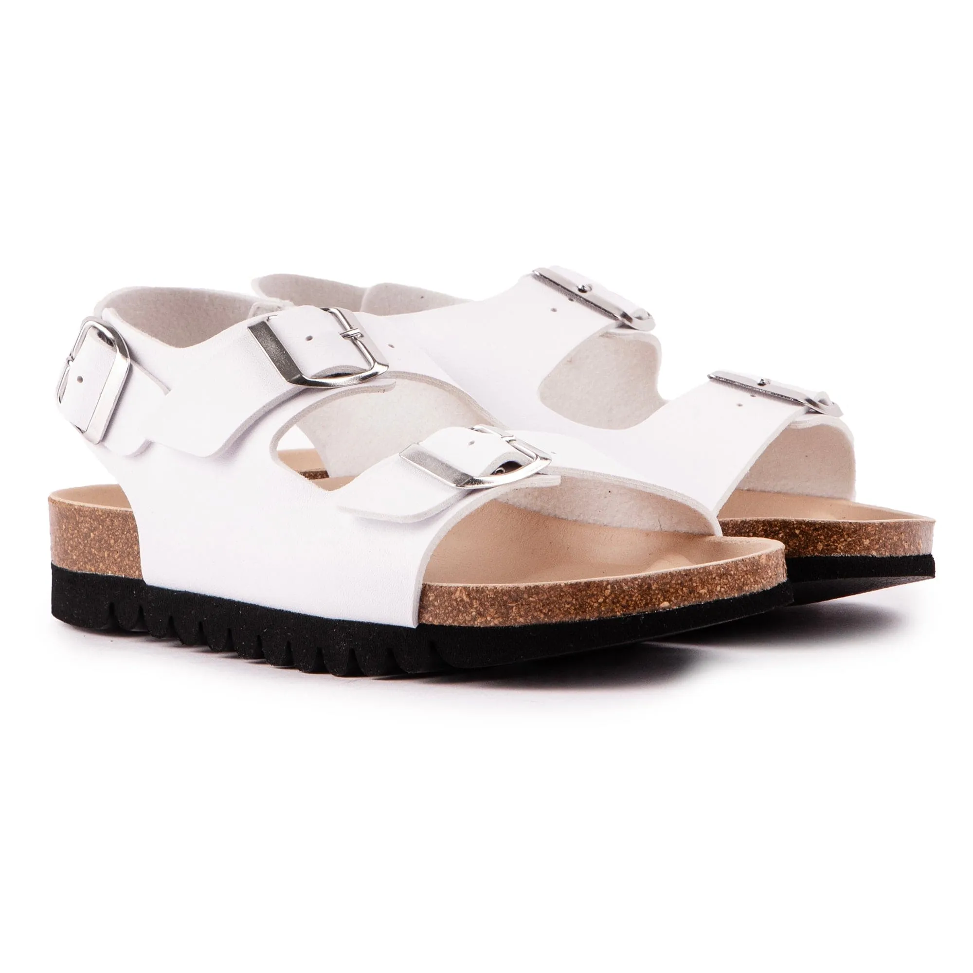 Lima Women's Vegan Footbed Sandals | White