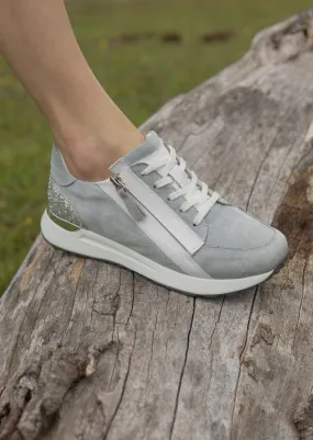 Luke Leather Sneaker In Grey