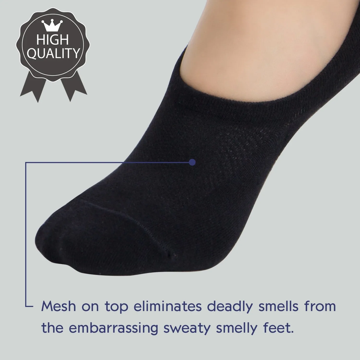 MD Wicking No Show Bamboo Socks Non Slip