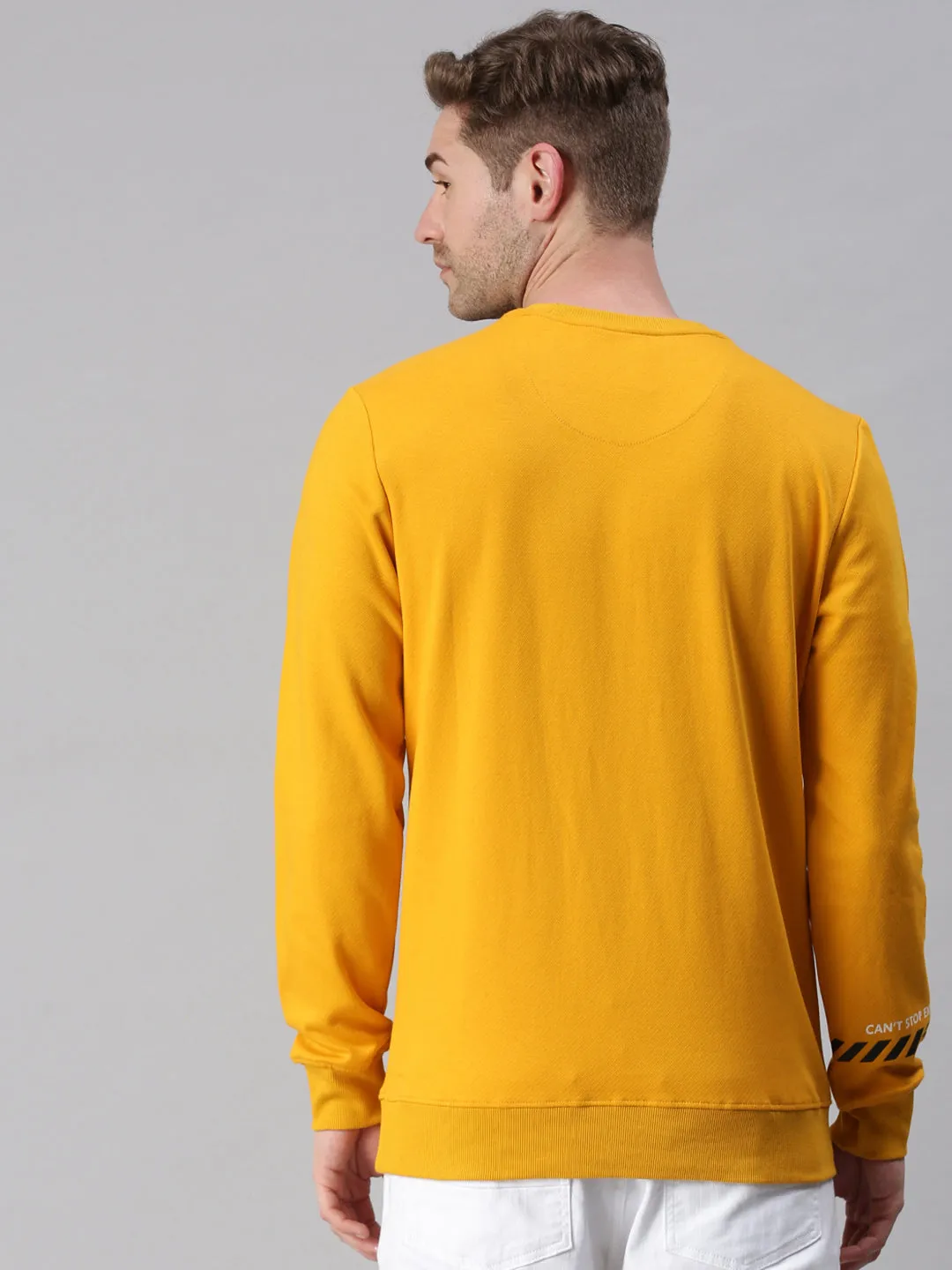 Men Graphic Yellow Sweatshirt