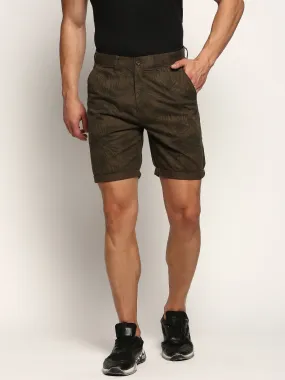 Men Green Floral Shorts