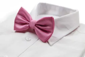 Mens Baby Pink Plain Coloured Checkered Bow Tie