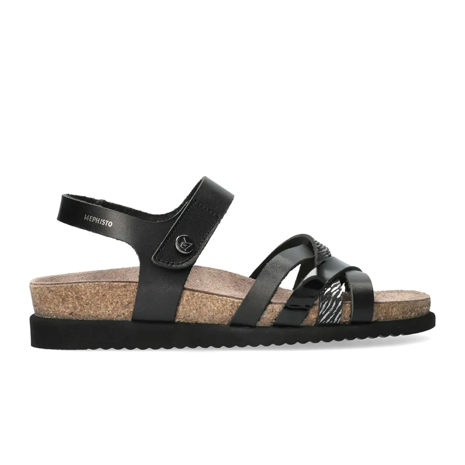 Mephisto Halinka Backstrap Sandal (Women) - Black Sandanyl