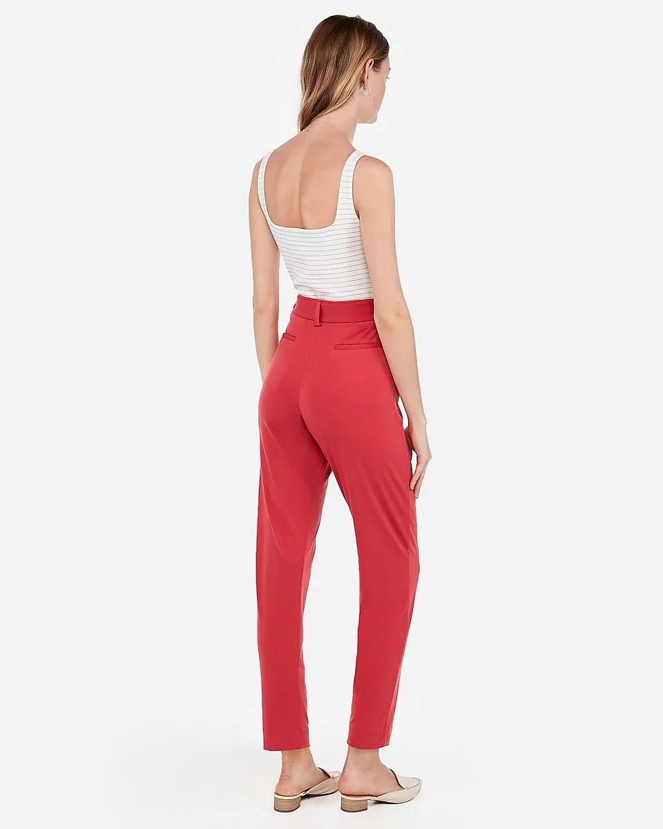 Mid Rise Jersey Sash Pant in Guava