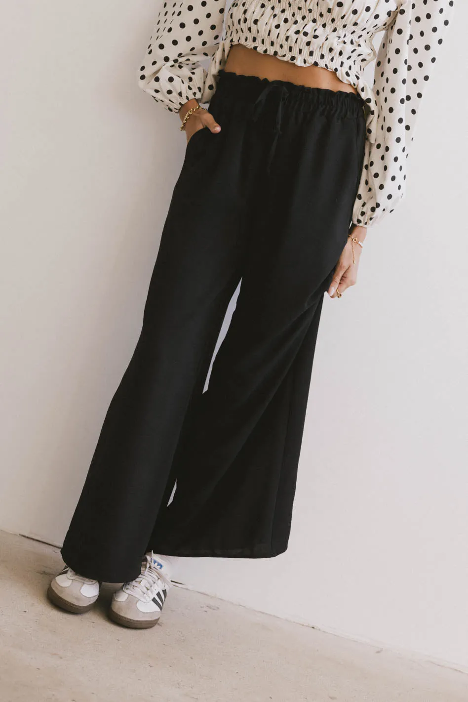 Mina Wide Leg Pants in Black