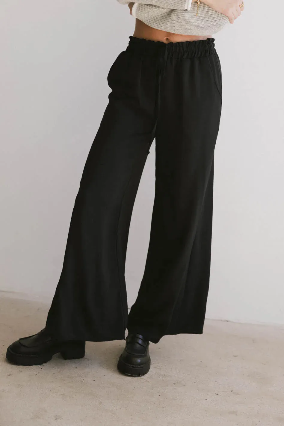 Mina Wide Leg Pants in Black