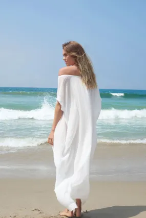 Moonstone Off The Shoulder Gauze Caftan/Dress by 9Seed