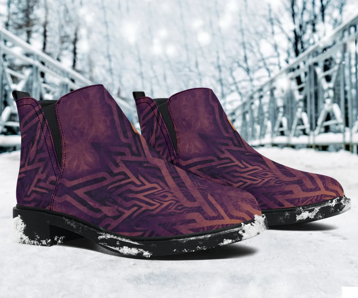 Mystical Aum Chakra Mandala - Amethyst | Eco Friendly Fashion Boots | Mandalazed