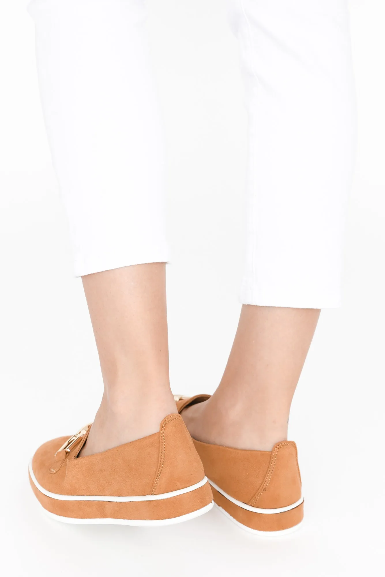 Natyia Camel Faux Suede Platform Loafer