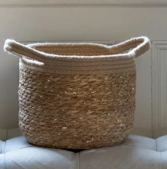 Neutral Round Basket with Jute Handles (4 sizes)