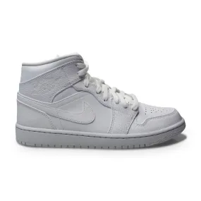 Nike Air Jordan 1 Mid 'Triple White' 554724 130 AJ1 Sneakers For Men UK 12