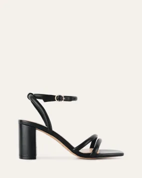 NINO HIGH HEEL SANDALS BLACK LEATHER