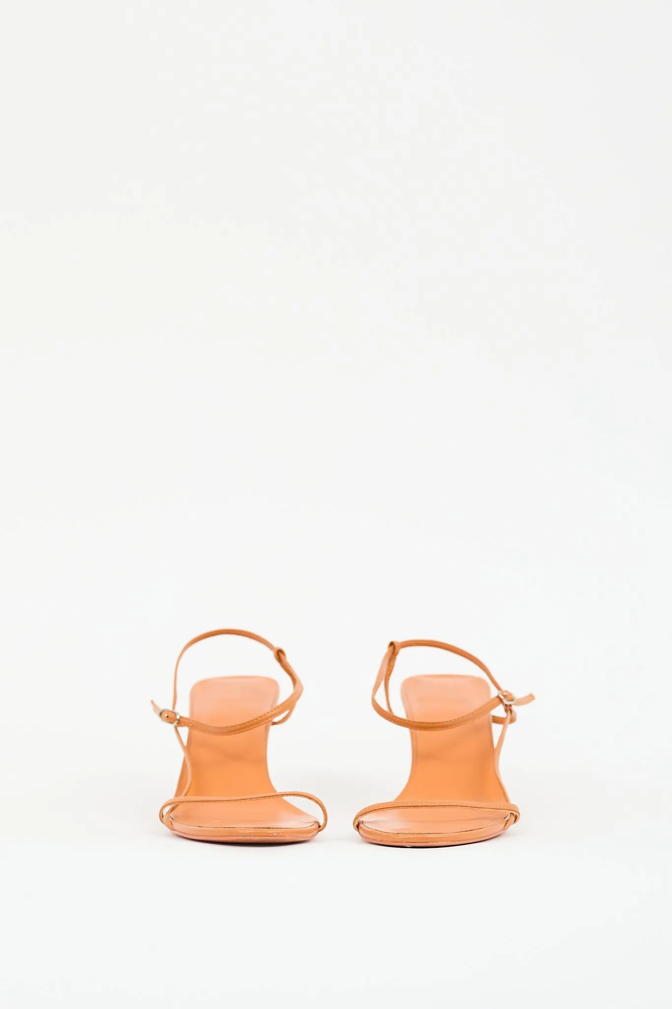 Orange Leather Bare Sandal