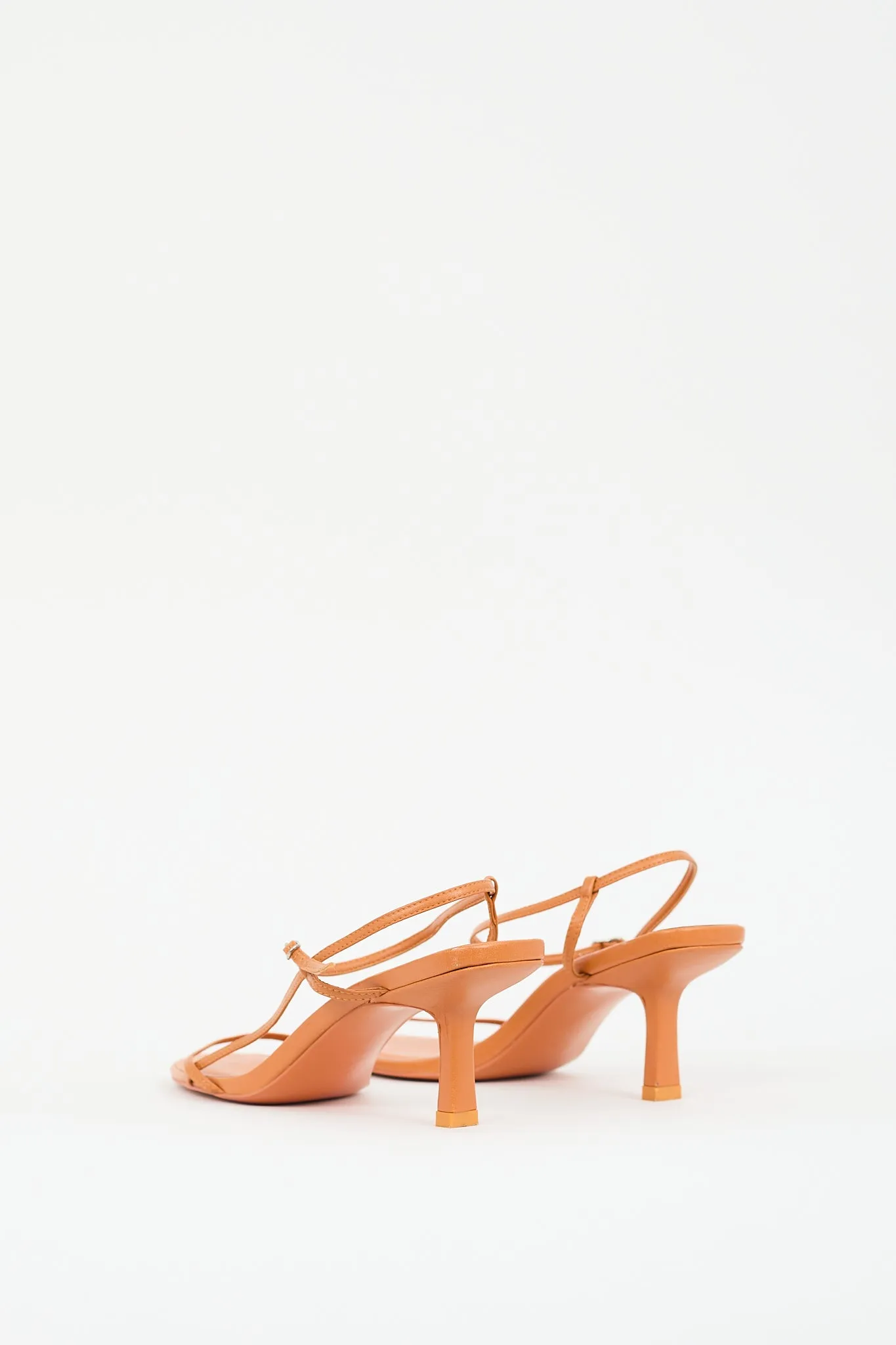 Orange Leather Bare Sandal