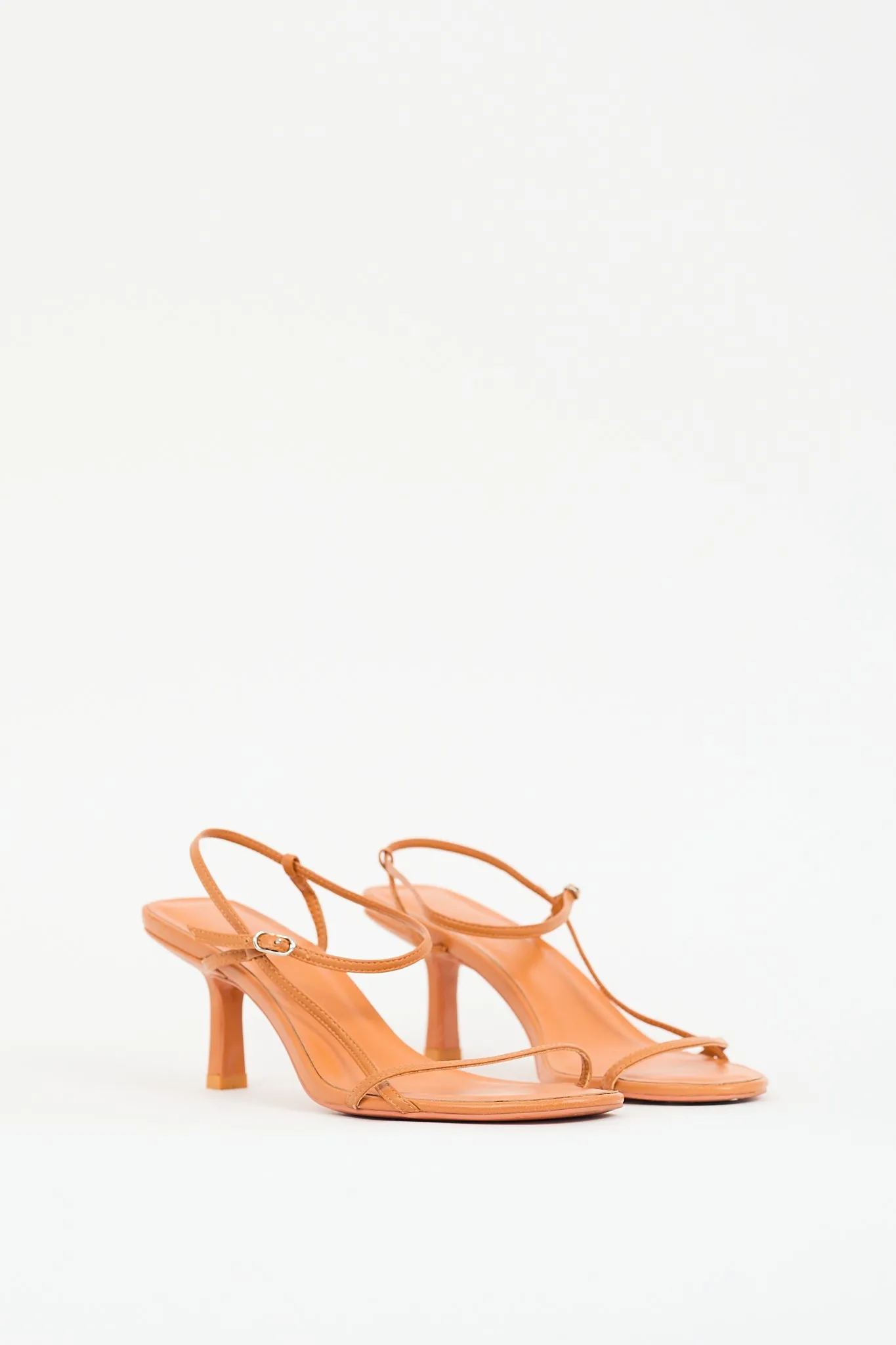 Orange Leather Bare Sandal