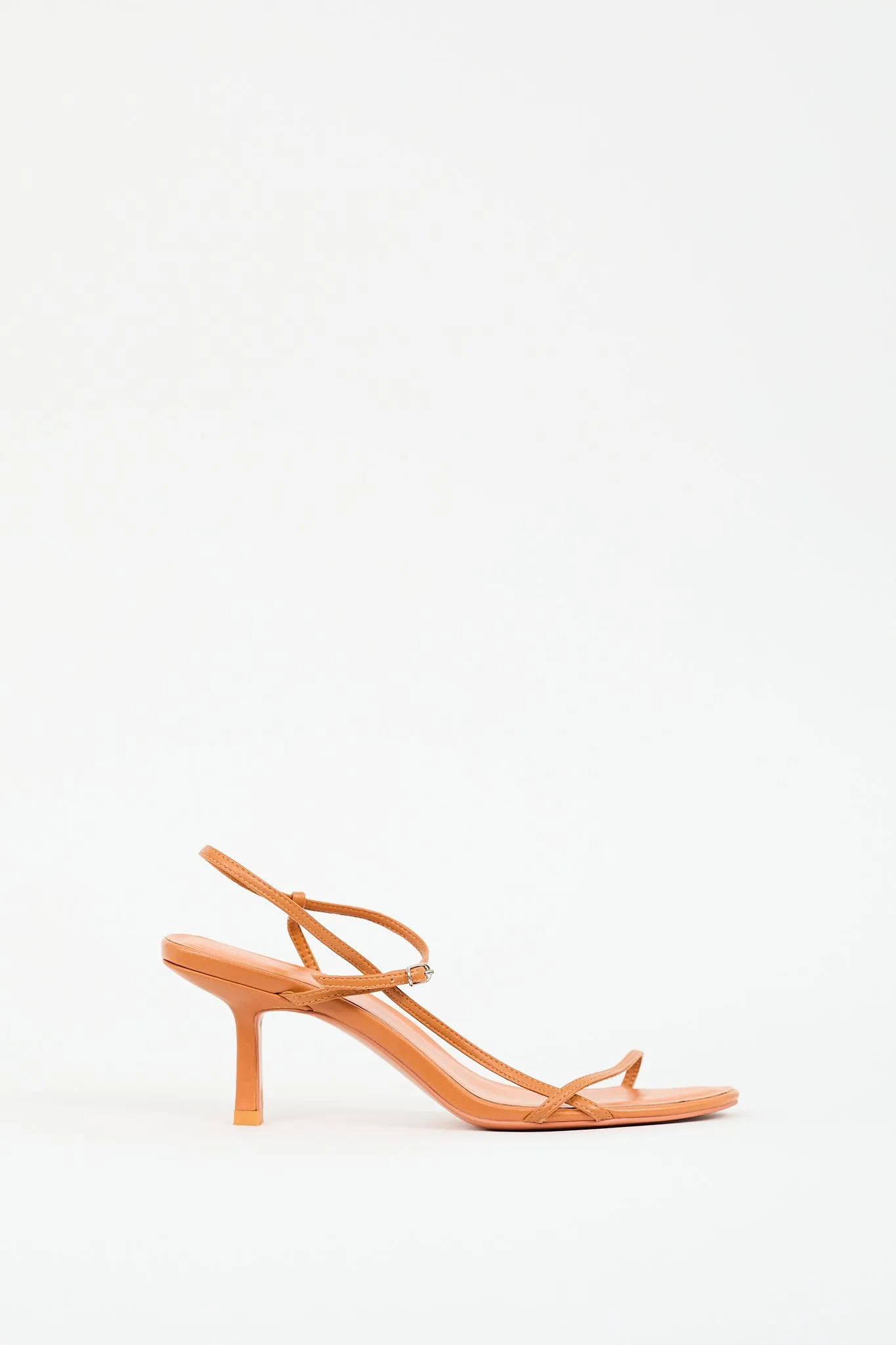 Orange Leather Bare Sandal