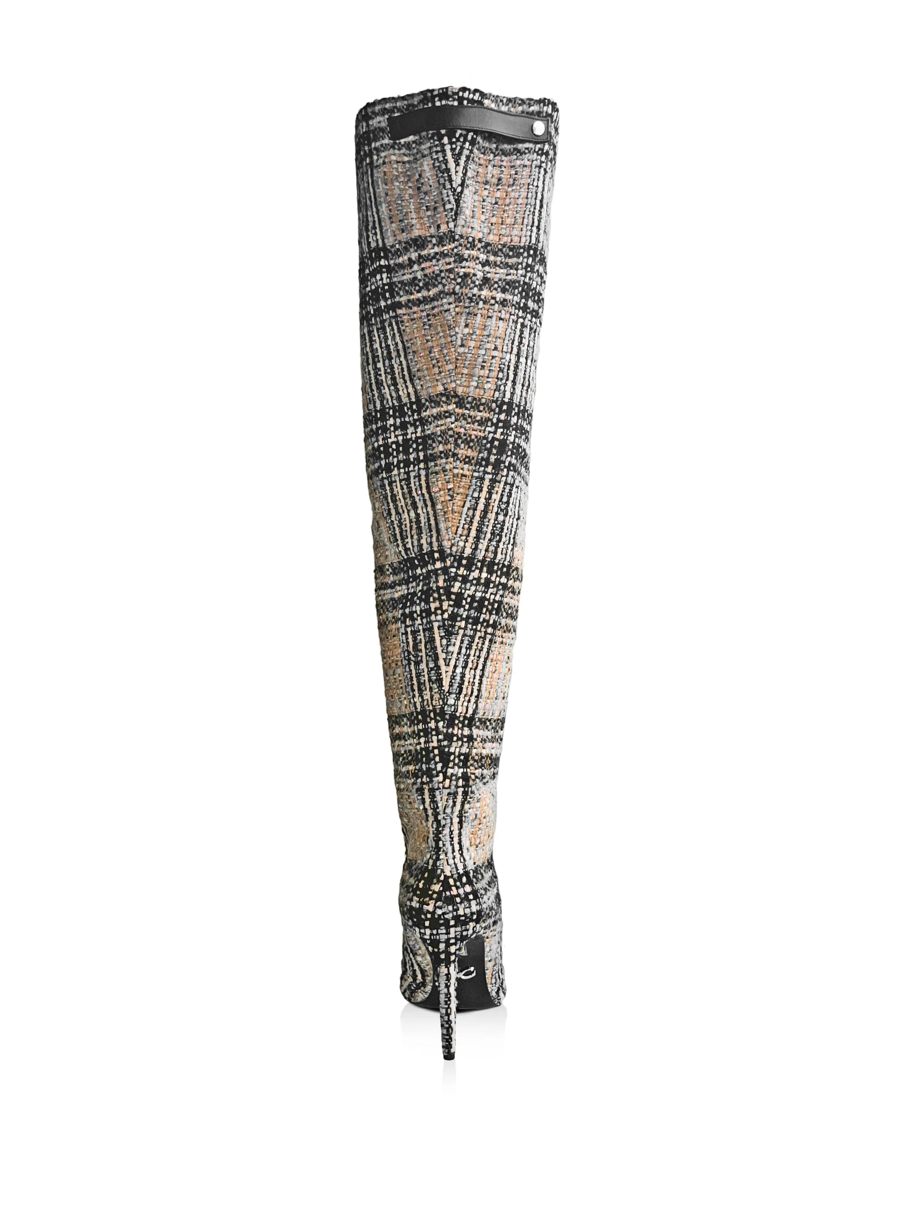 PAULINA TWEED THIGH BOOTS