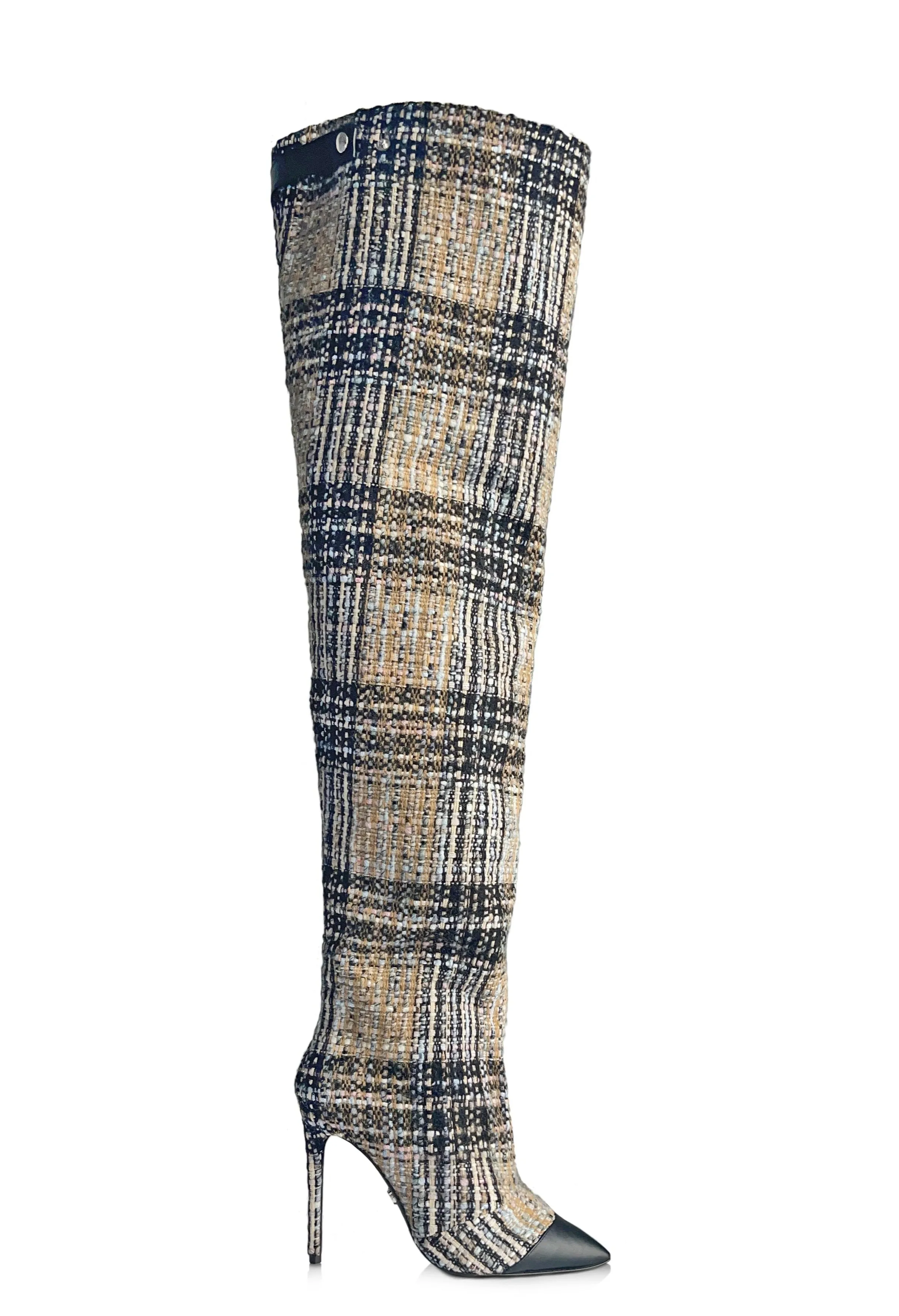 PAULINA TWEED THIGH BOOTS