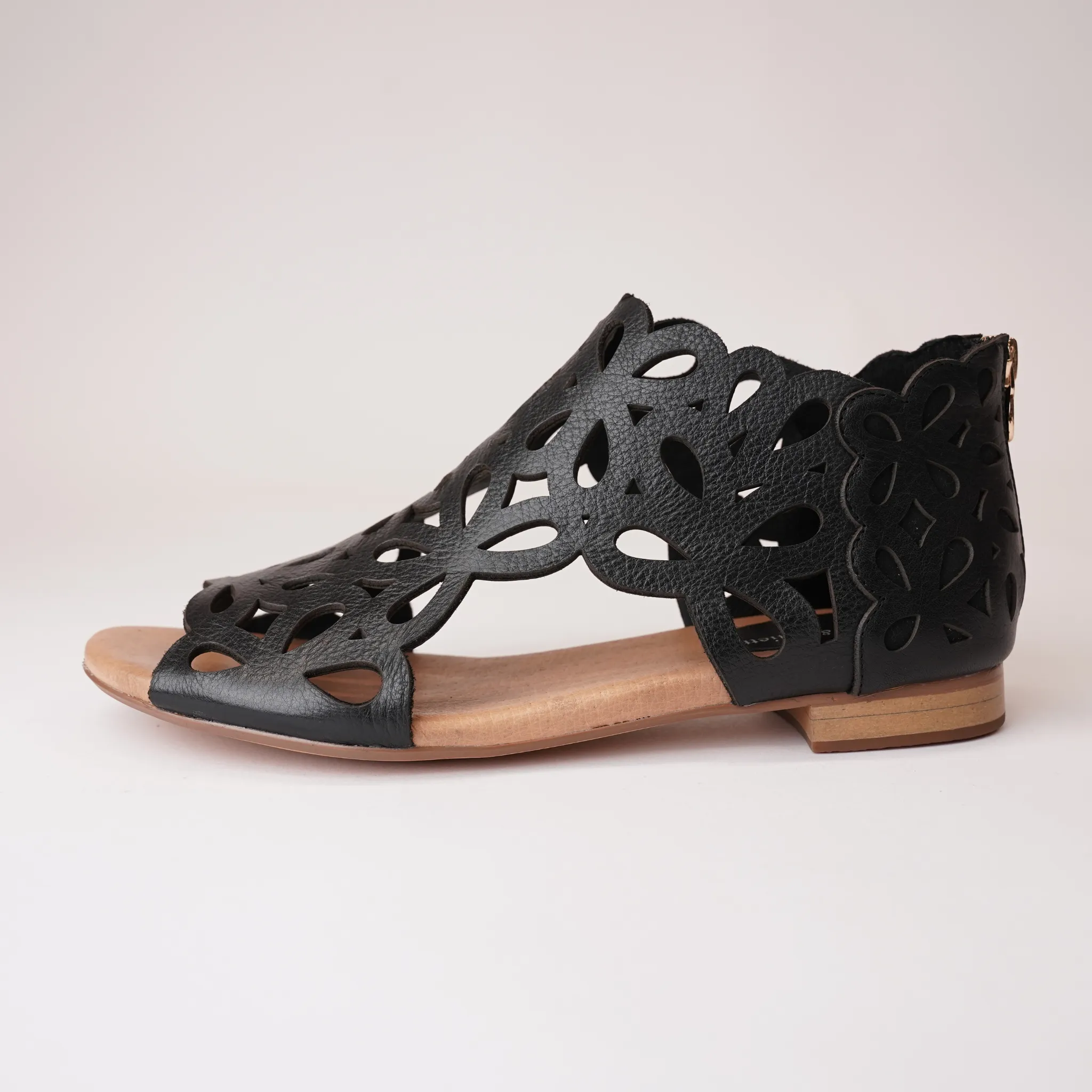 Pietro Black Leather Sandals