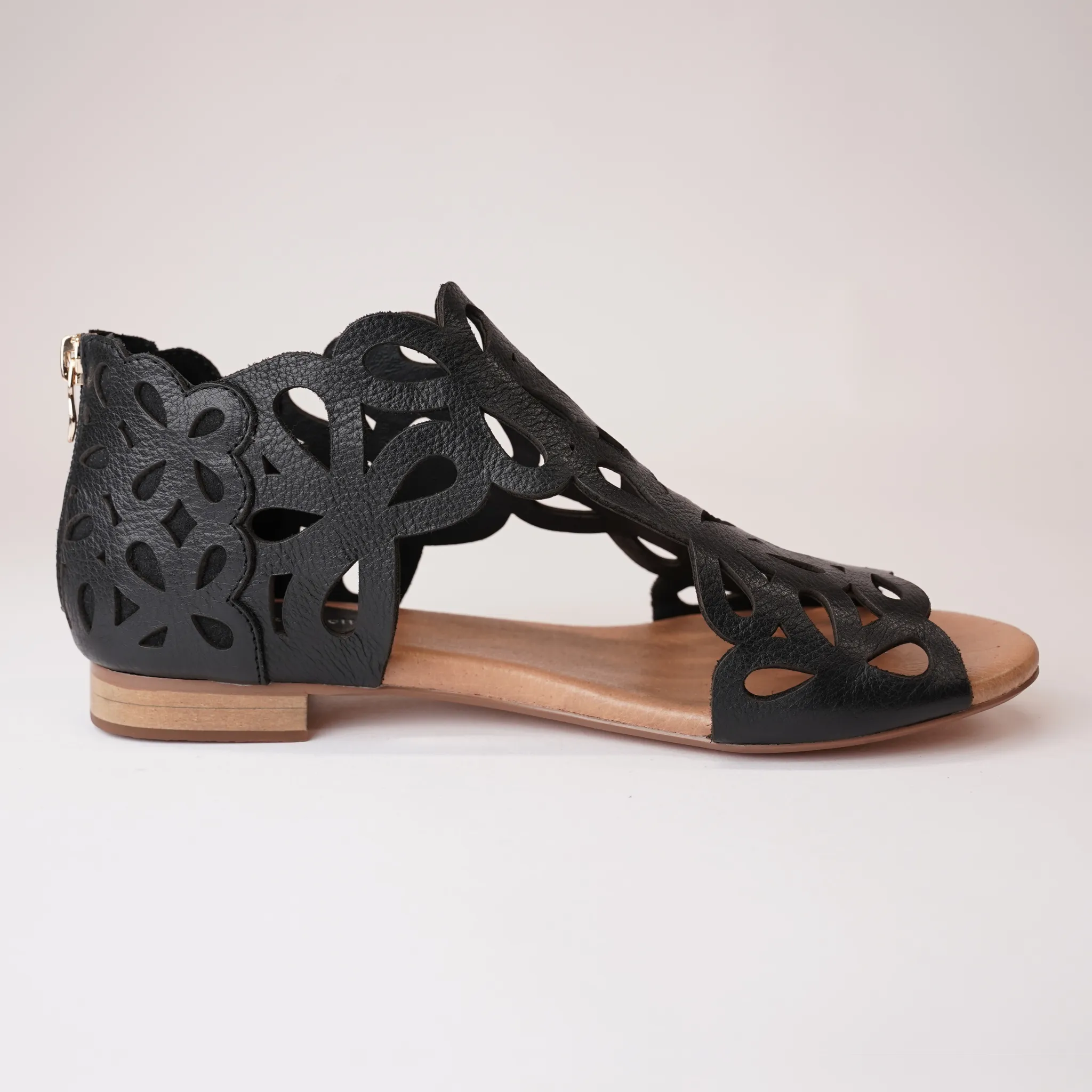 Pietro Black Leather Sandals