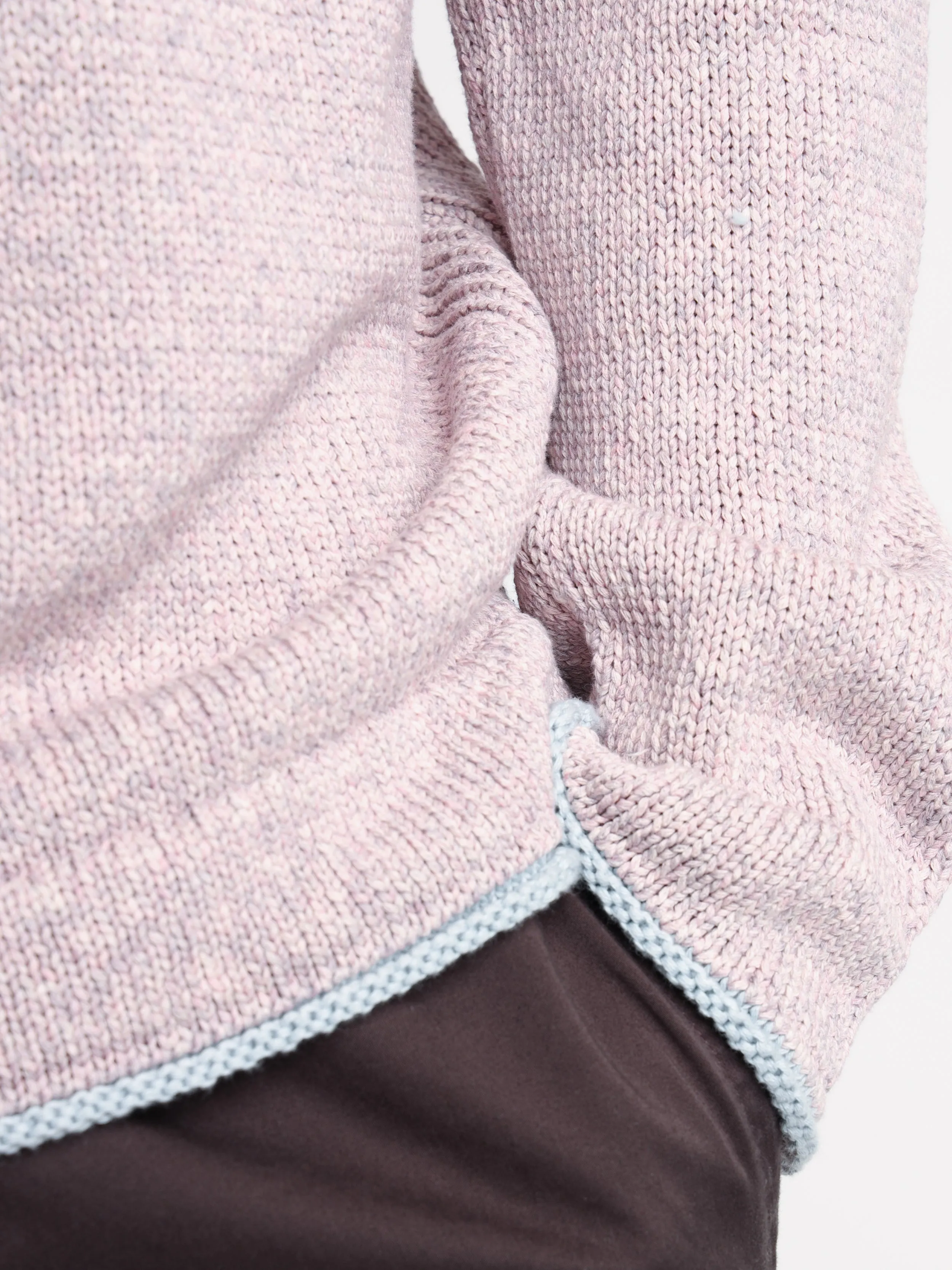 Pink Colour Sprayed Half-Zip Knit