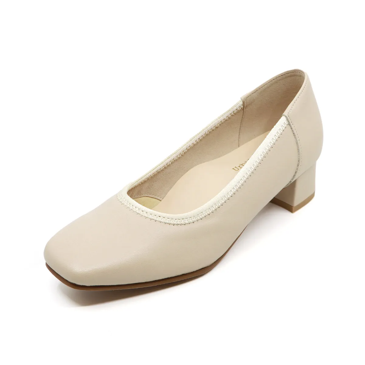 Pitta Soft Low Oak Beige Balanced Heel Pumps