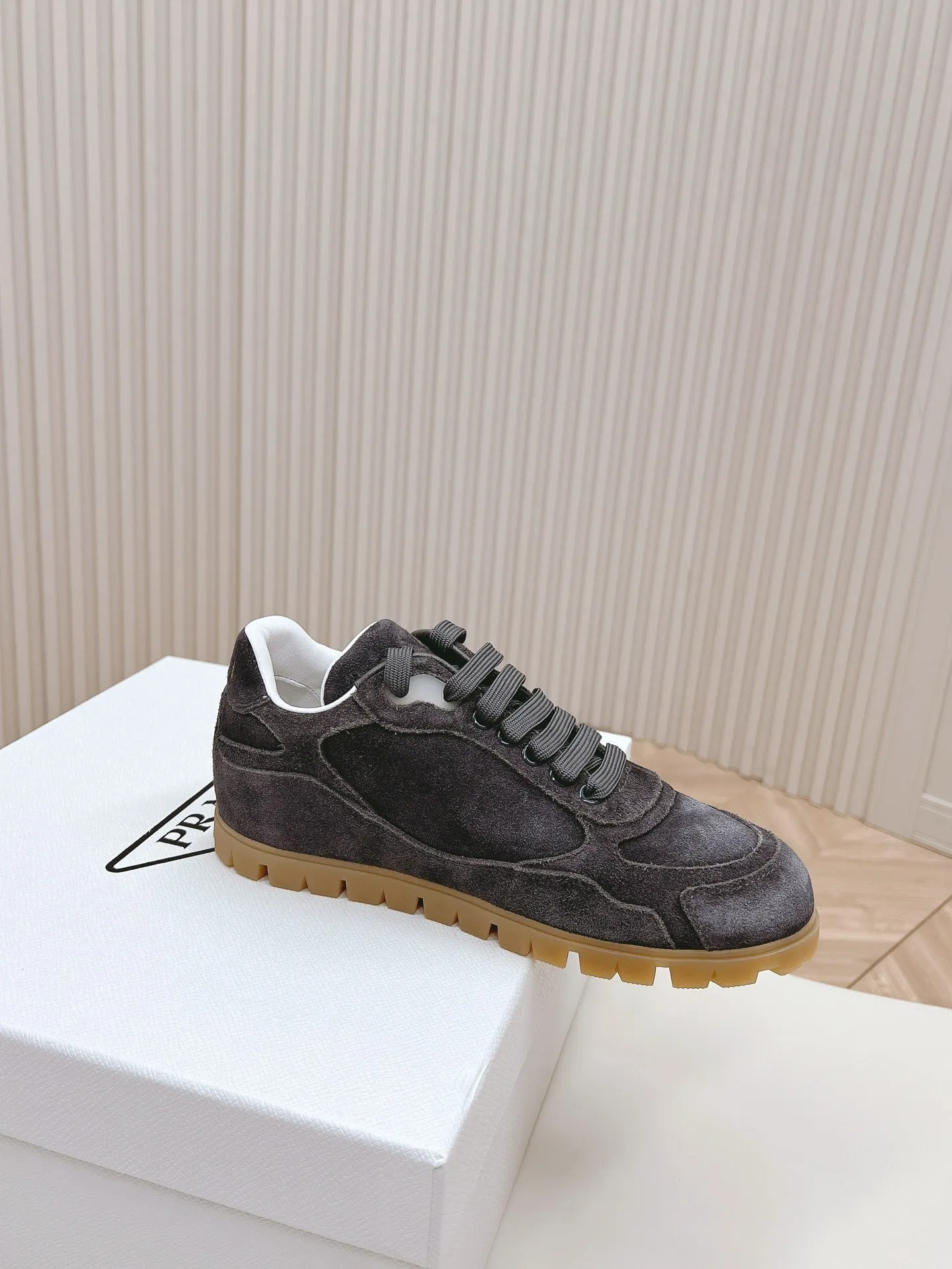 PRA FADED SUEDE SNEAKERS CHARCOAL