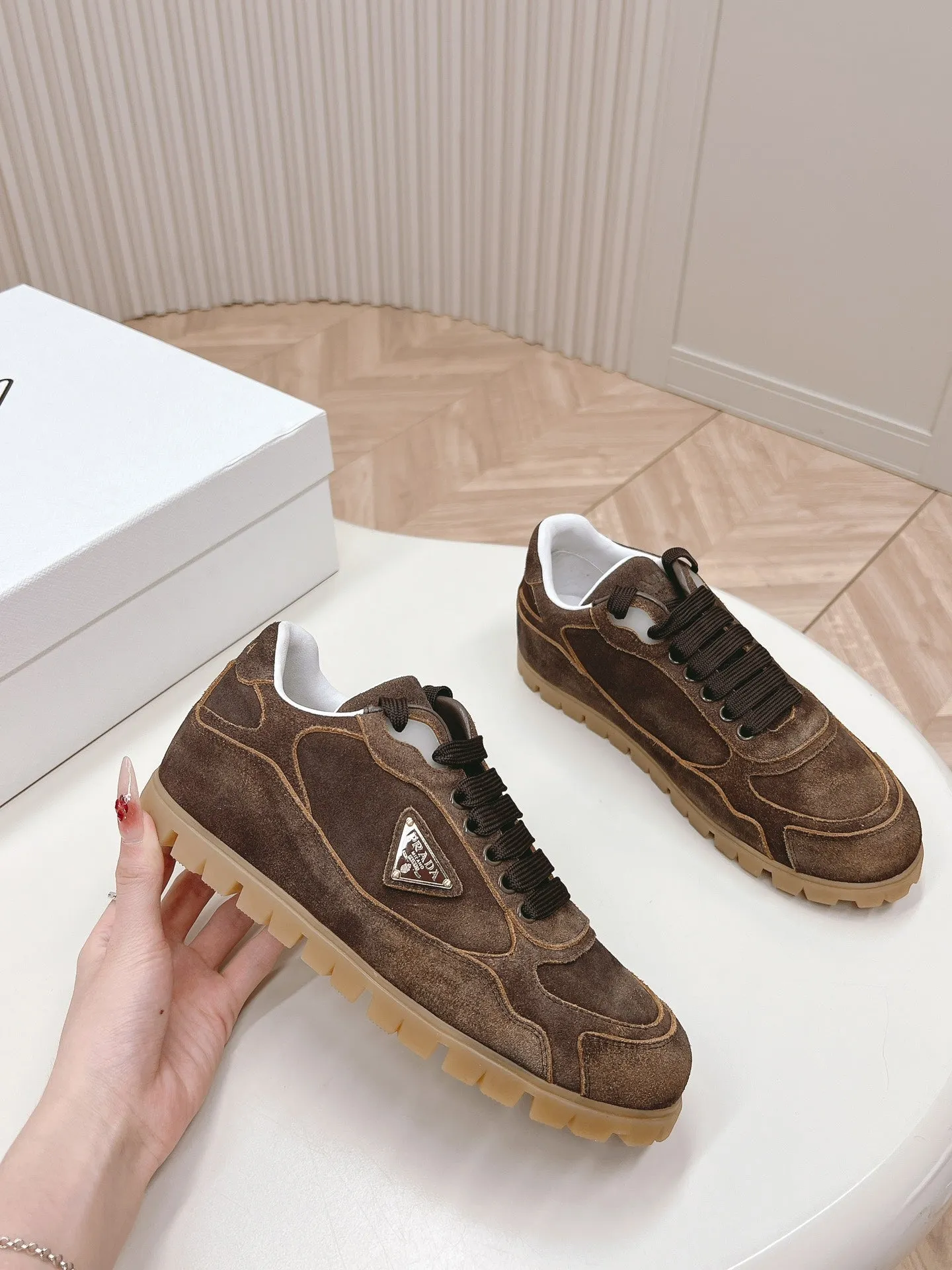 PRA FADED SUEDE SNEAKERS CHOCOLATE