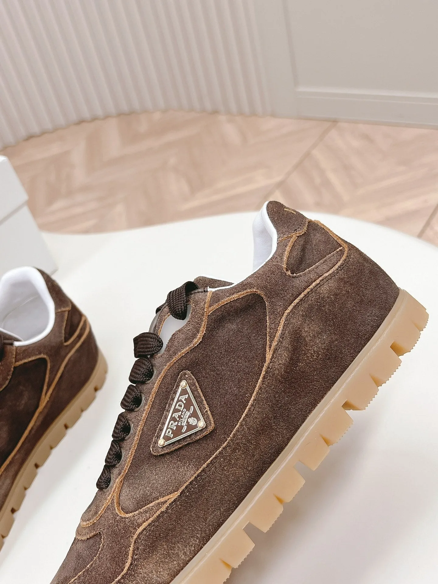 PRA FADED SUEDE SNEAKERS CHOCOLATE