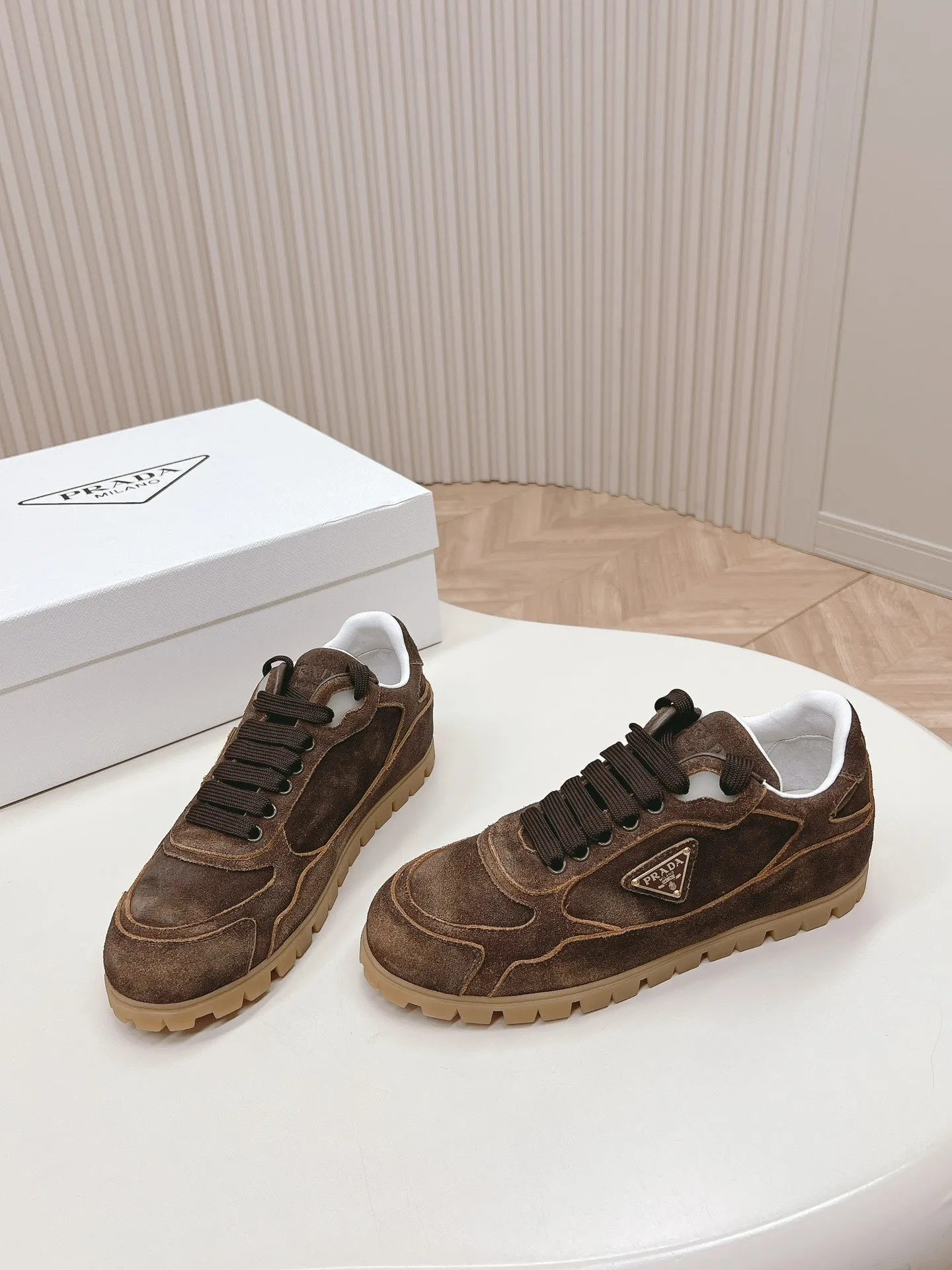 PRA FADED SUEDE SNEAKERS CHOCOLATE