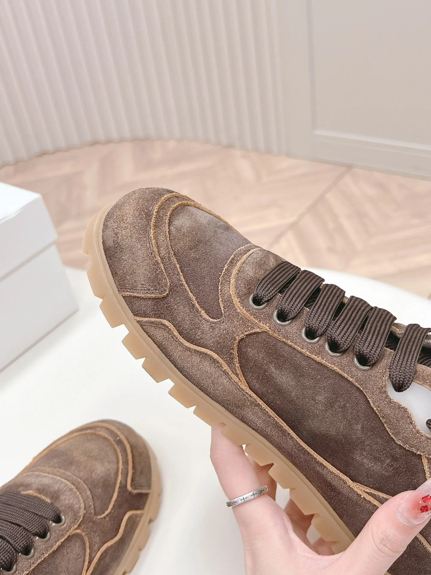 PRA FADED SUEDE SNEAKERS CHOCOLATE