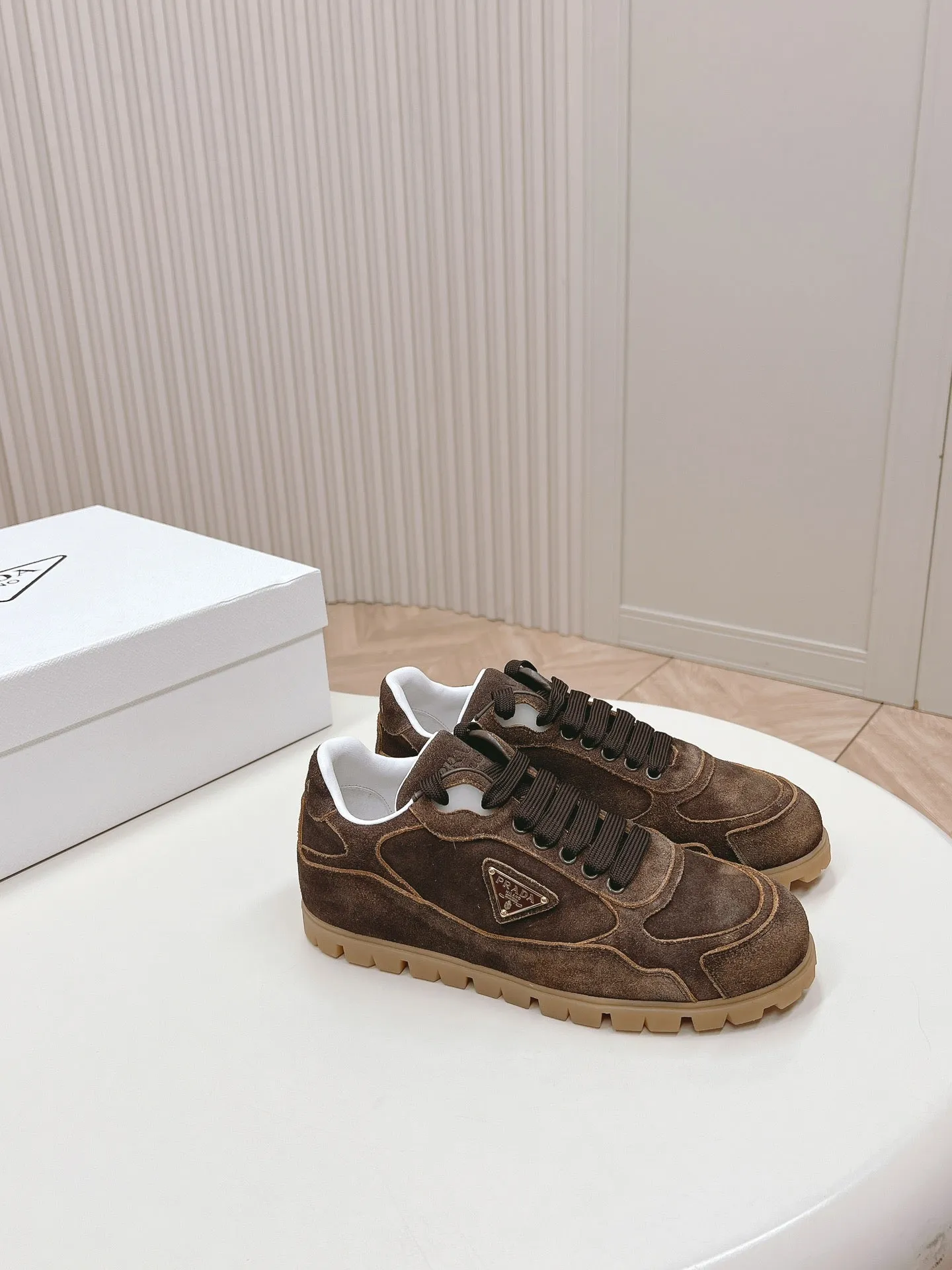 PRA FADED SUEDE SNEAKERS CHOCOLATE