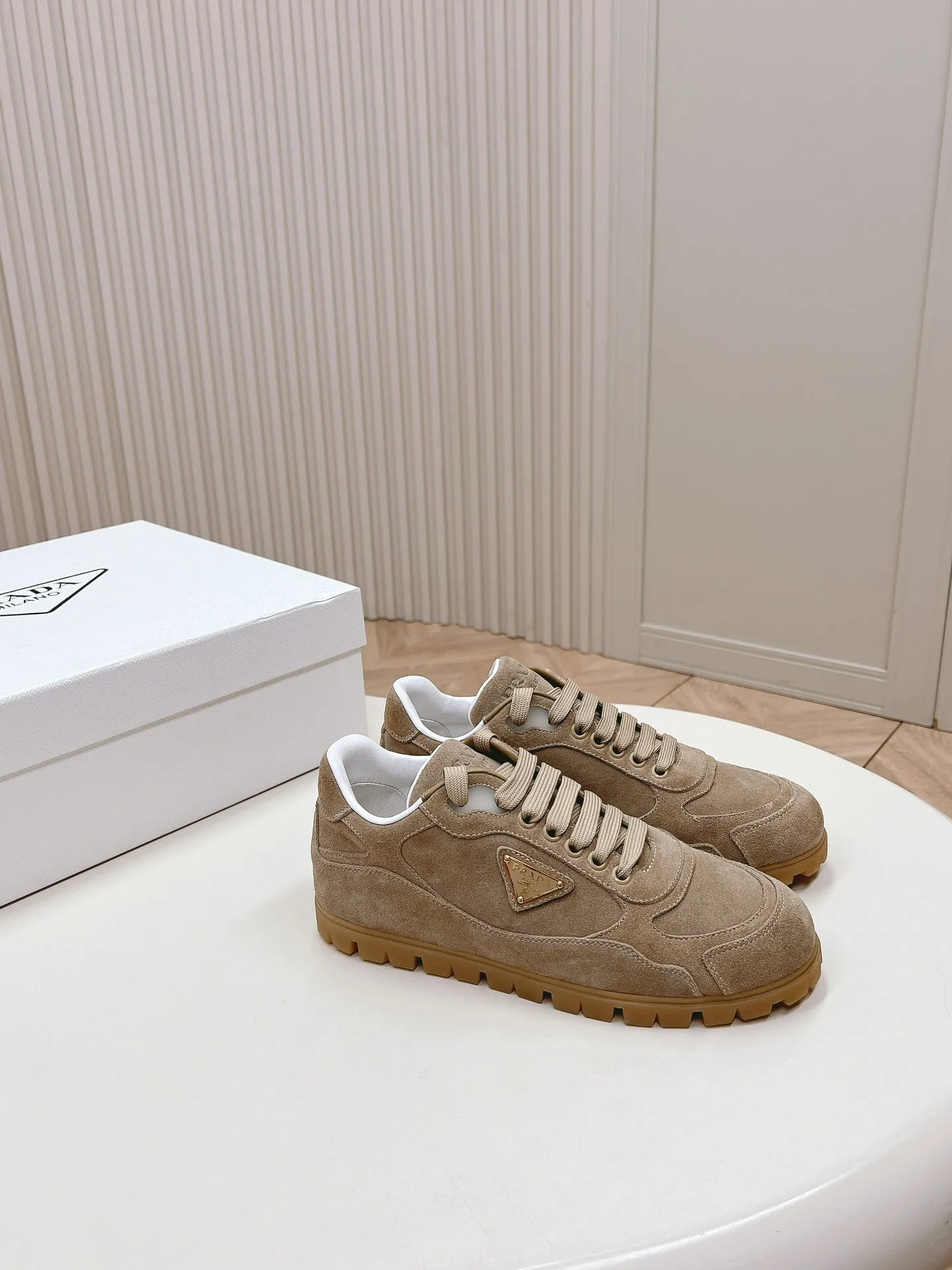 PRA FADED SUEDE SNEAKERS PEANUT