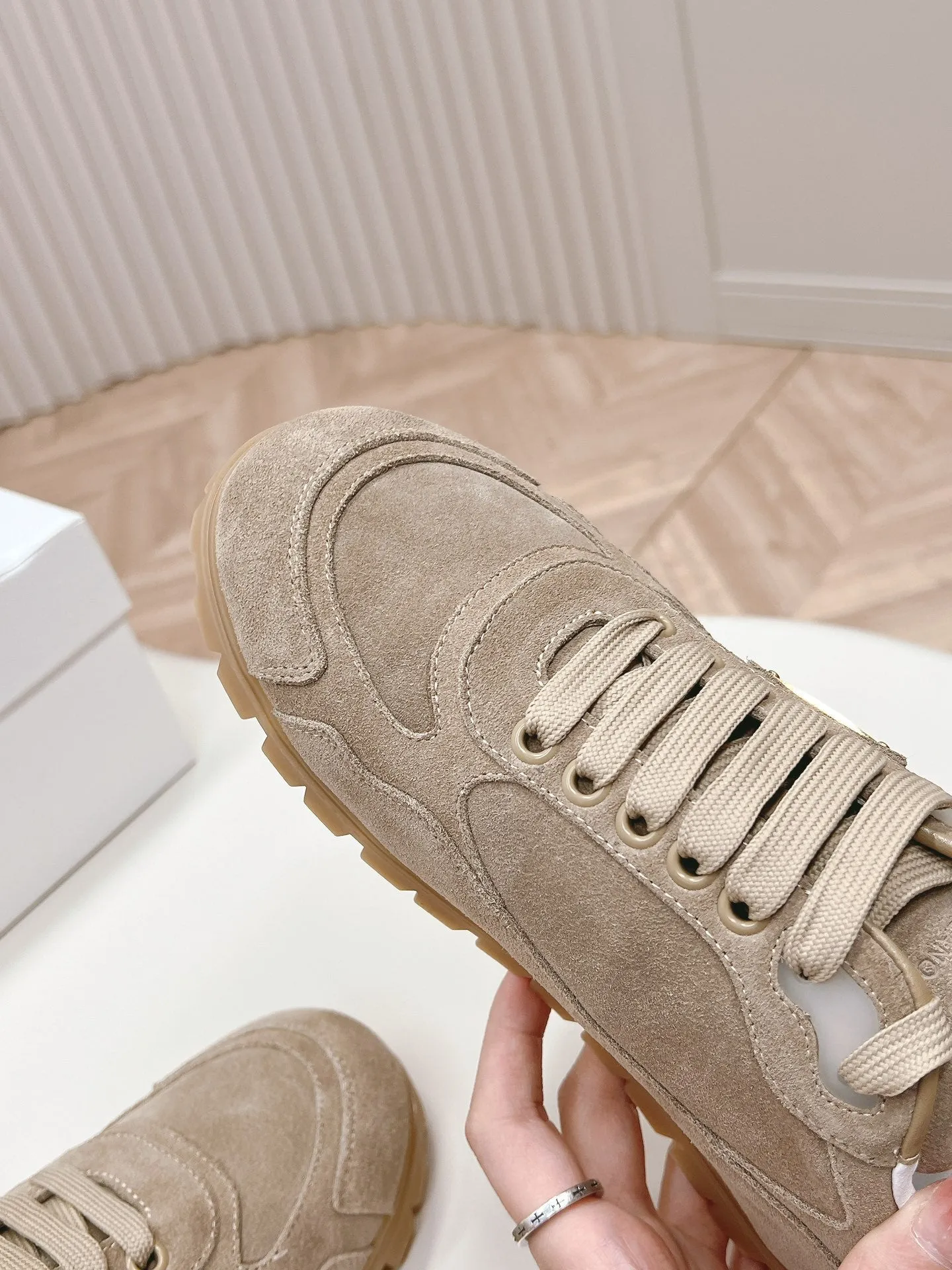 PRA FADED SUEDE SNEAKERS PEANUT