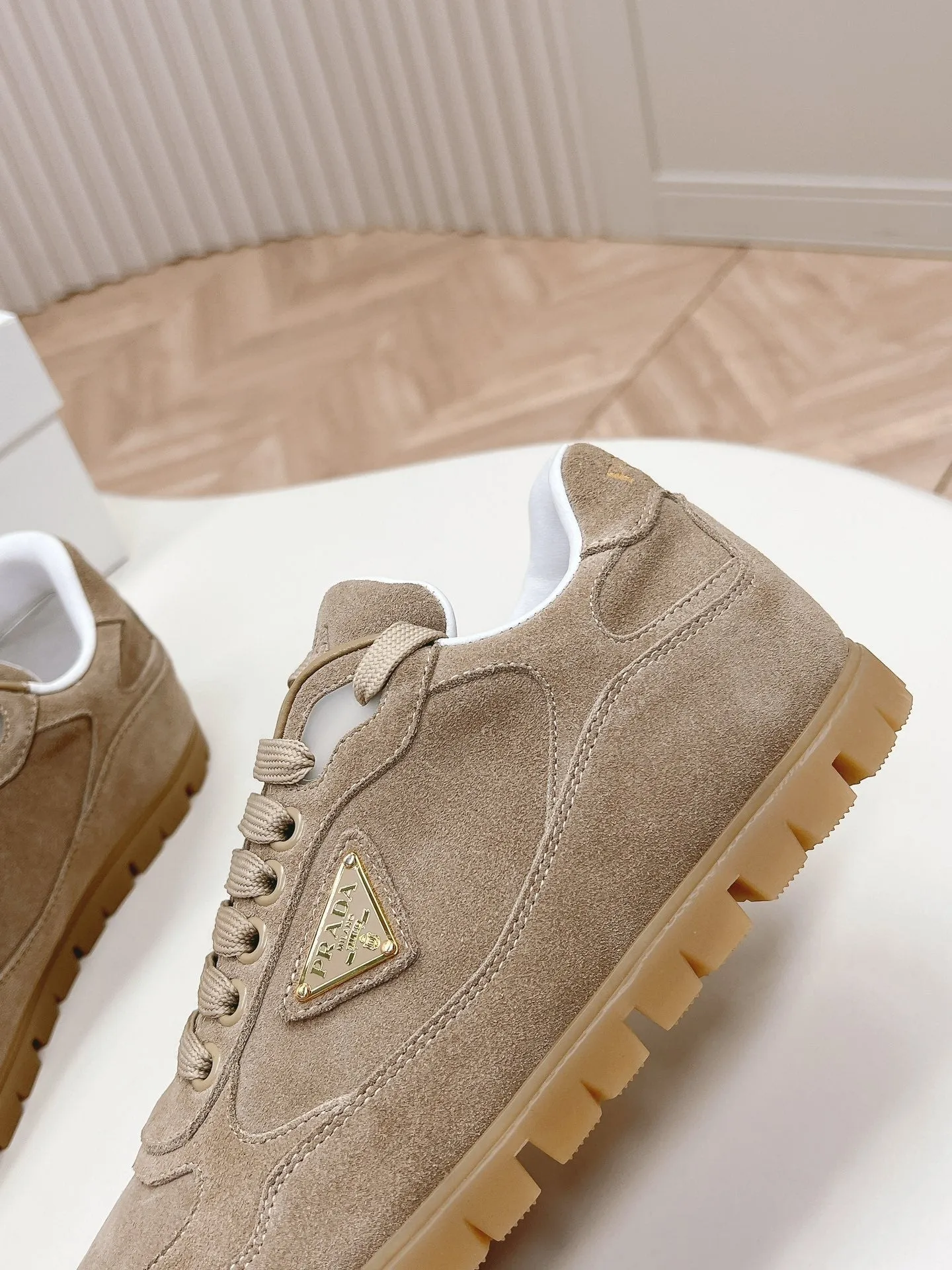 PRA FADED SUEDE SNEAKERS PEANUT