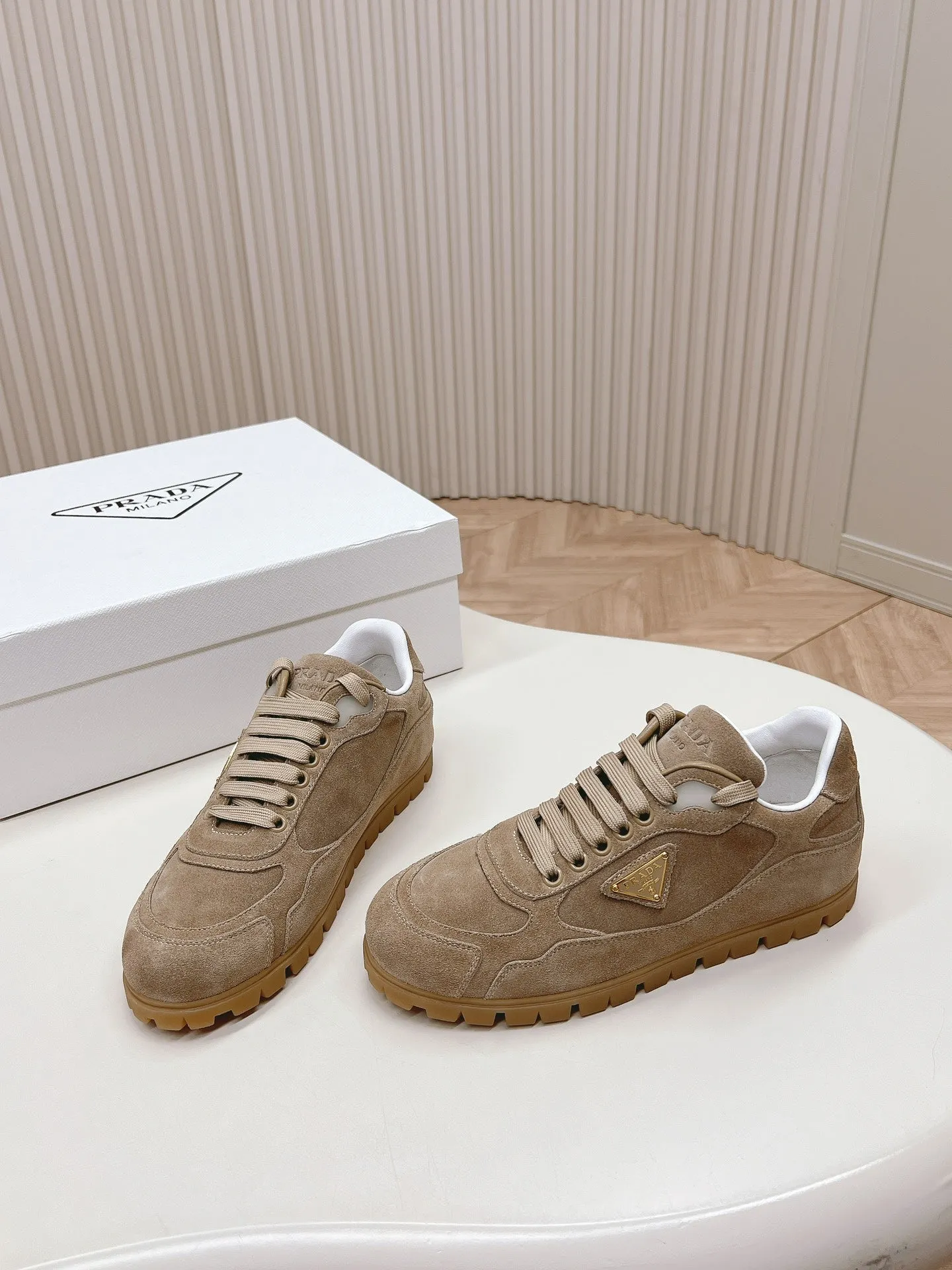 PRA FADED SUEDE SNEAKERS PEANUT